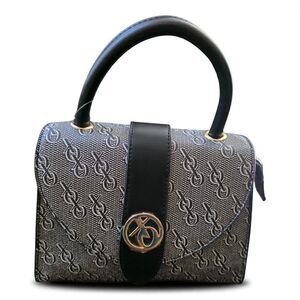 XOXO Women's Small Black Vegan Leather Handbag – Gold Accents, Shoulder Strap